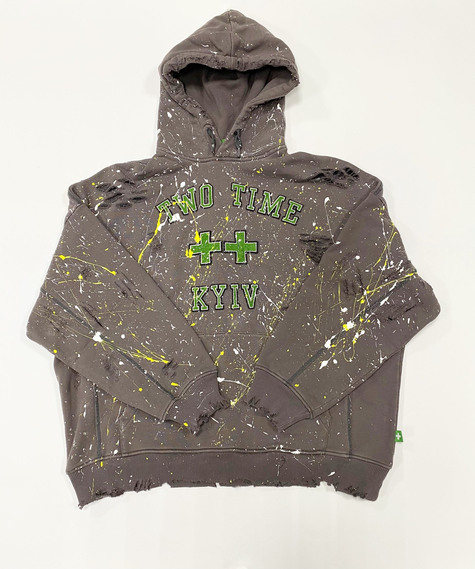 トップス Hand swing knit CCT periodeia Cross-print pullover hoodie – Two Time